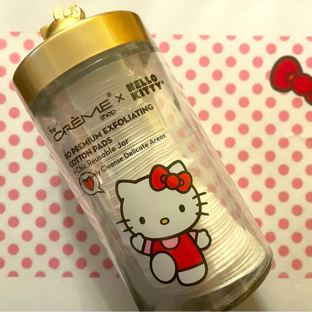 The Crème Shop x Hello Kitty 80 Premium Exfoliating Pads + Chic Reusable Jar